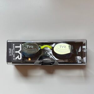 TYR Navy and Yellow Mirrored Swim Goggles